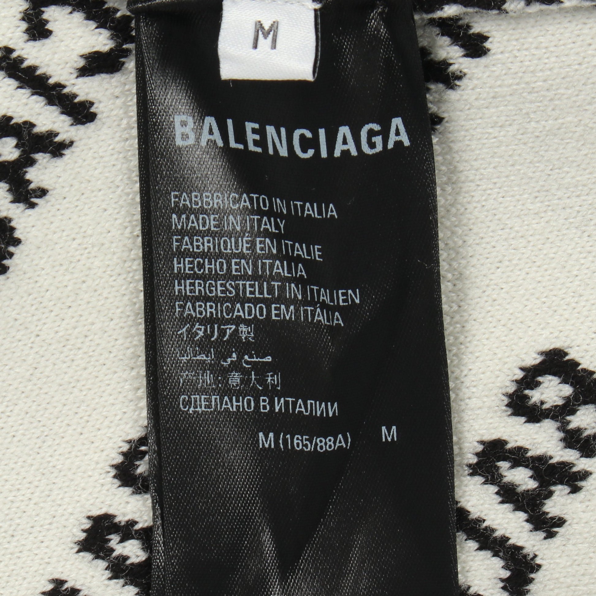 オールオーバーロゴ クルーネック ニット コットン ウール ブラック バレンシアガ トップス BALENCIAGA
