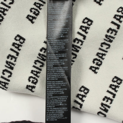 オールオーバーロゴ クルーネック ニット コットン ウール ブラック バレンシアガ トップス BALENCIAGA
