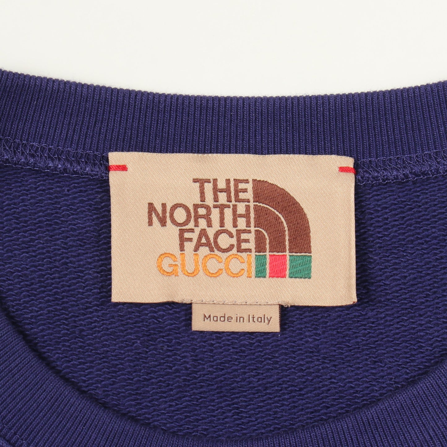 GUCCI × THE NORTH FACE ロゴプリント ポケット付き スウェットシャツ クルーネック コットン パープル グッチ トップス GUCCI