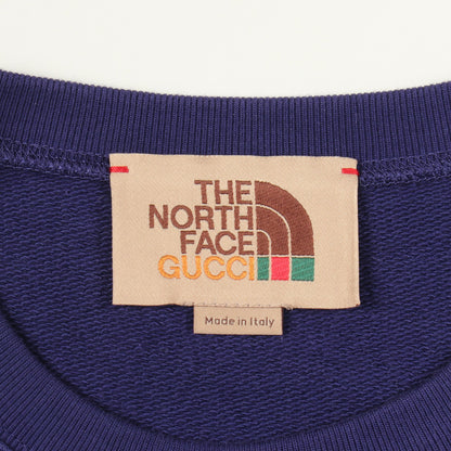 GUCCI × THE NORTH FACE ロゴプリント ポケット付き スウェットシャツ クルーネック コットン パープル グッチ トップス GUCCI