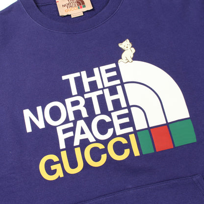 GUCCI × THE NORTH FACE ロゴプリント ポケット付き スウェットシャツ クルーネック コットン パープル グッチ トップス GUCCI