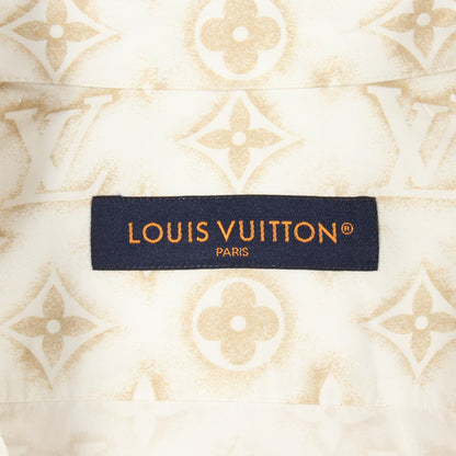 モノグラムサンド 長袖 シャツ コットン ホワイト ベージュ ルイヴィトン トップス LOUIS VUITTON