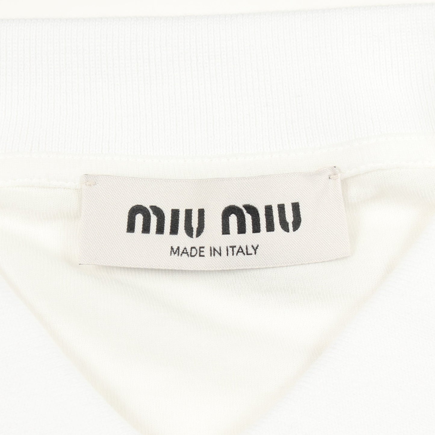 長袖 ポロシャツ コットン ホワイト ミュウミュウ トップス miu miu