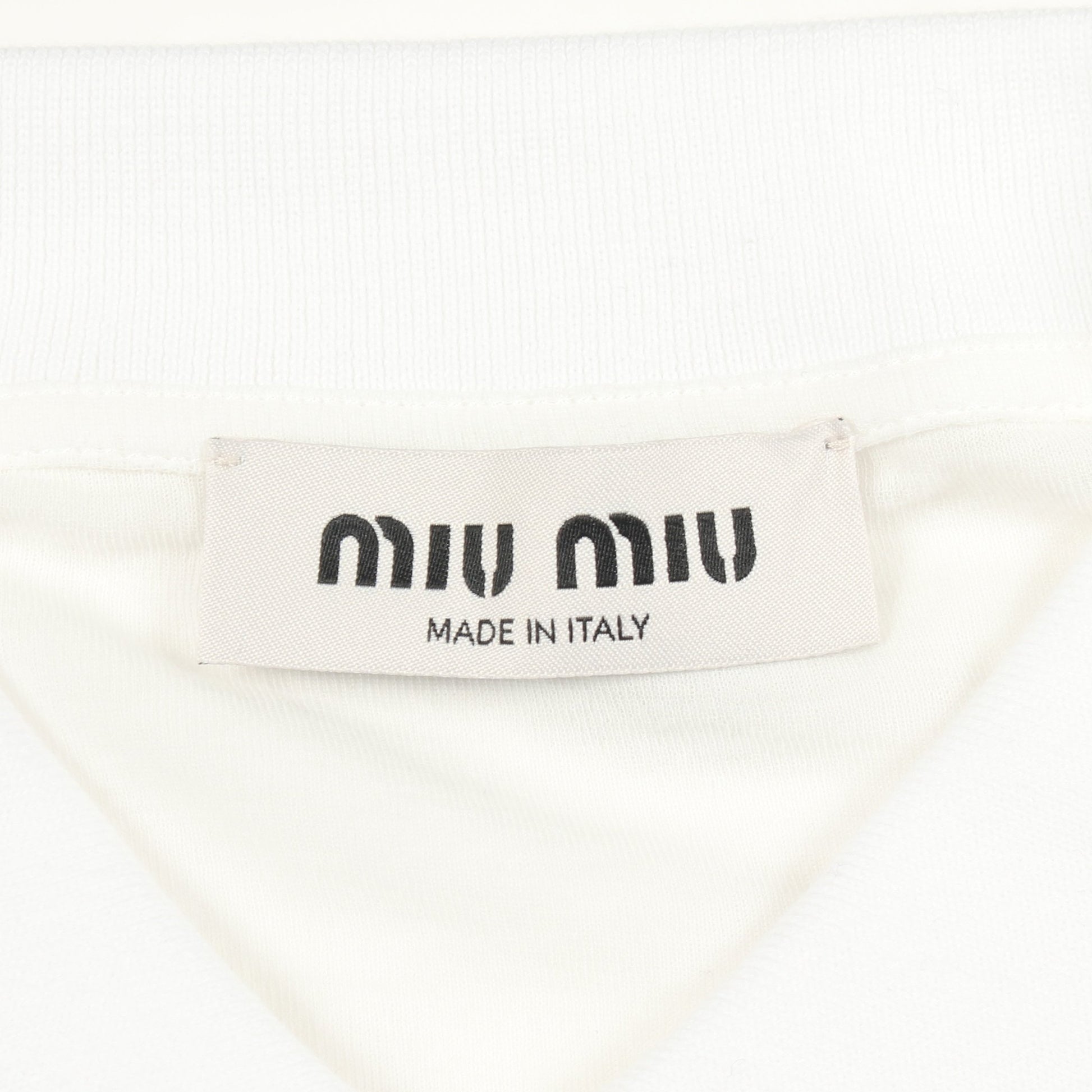 長袖 ポロシャツ コットン ホワイト ミュウミュウ トップス miu miu