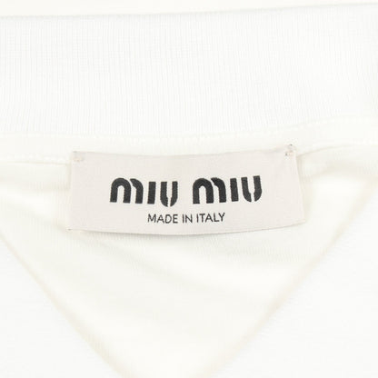 長袖 ポロシャツ コットン ホワイト ミュウミュウ トップス miu miu