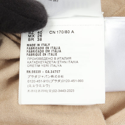 ロゴ Vネック カーディガン カシミヤ シルク ベージュ ミュウミュウ トップス miu miu