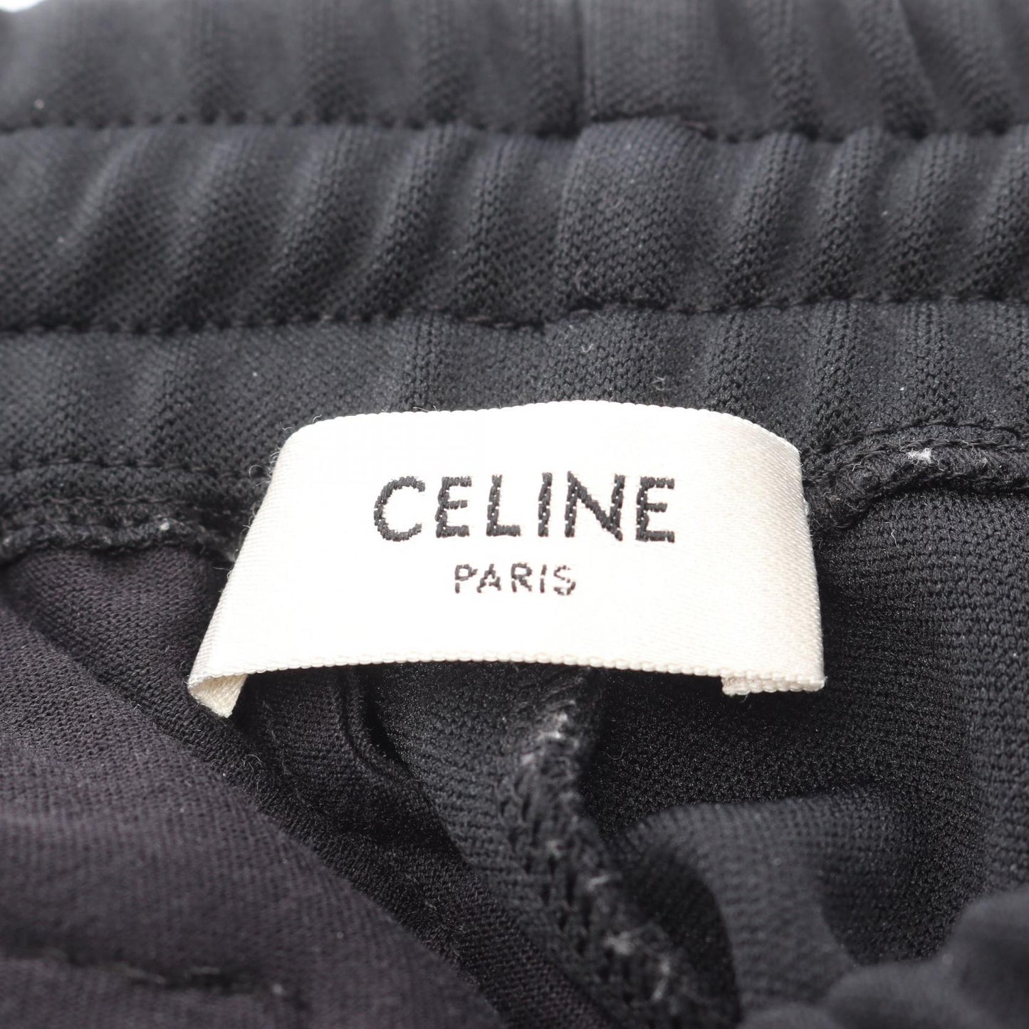 ダブルフェイスサイドラインパンツ スウェットパンツ ブラック オフホワイト セリーヌ ボトムス CELINE