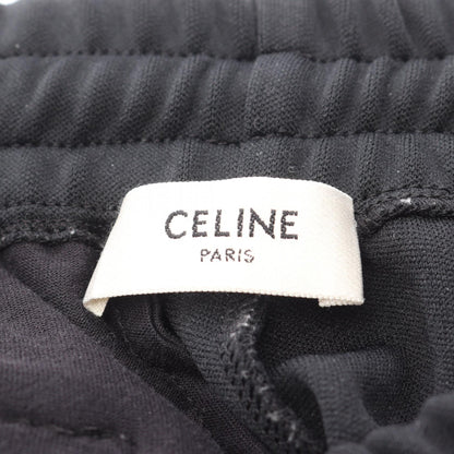 ダブルフェイスサイドラインパンツ スウェットパンツ ブラック オフホワイト セリーヌ ボトムス CELINE
