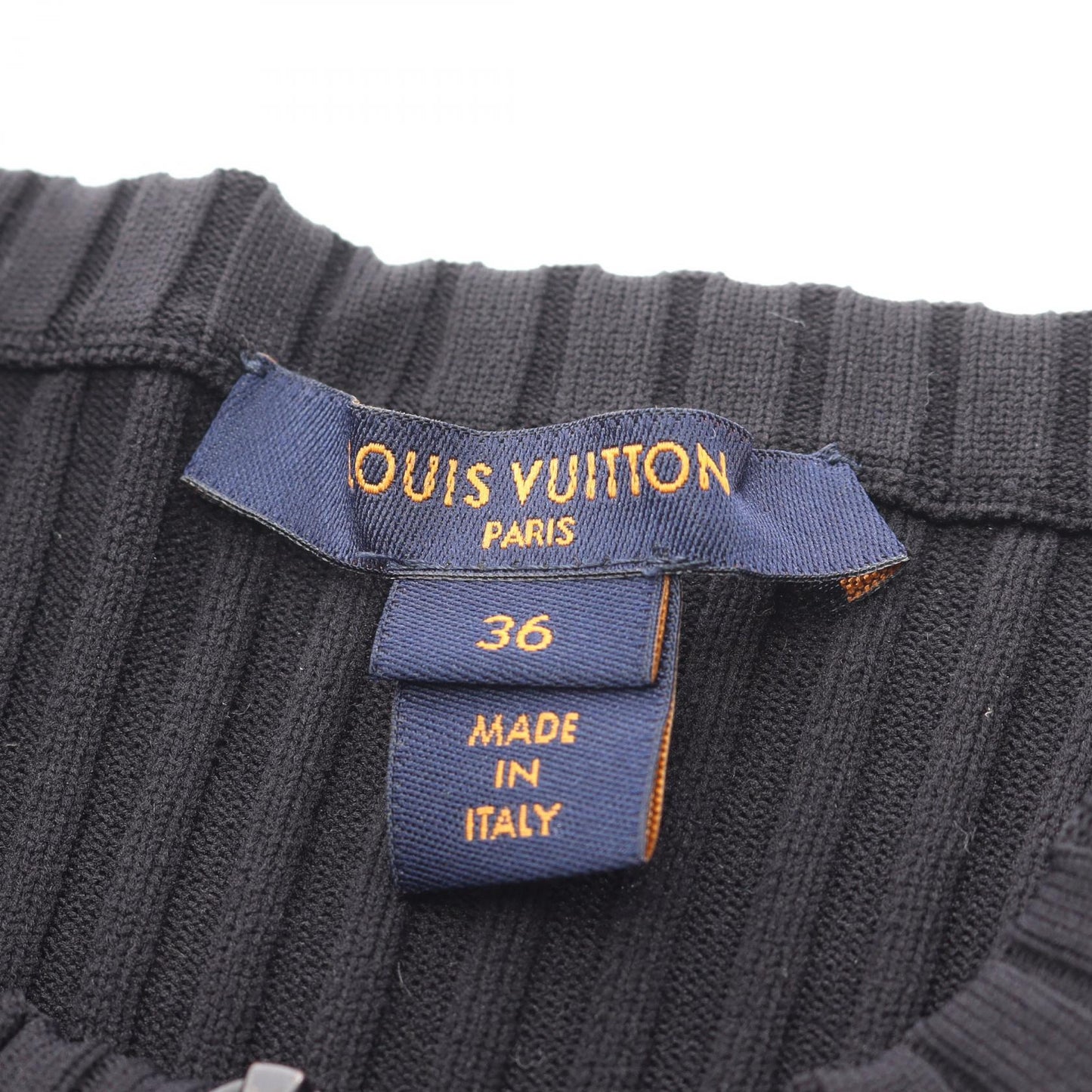 モノグラム ニット ツイード 切替 ワンピース ナイロン ウール ブラック グレー ルイヴィトン ワンピース LOUIS VUITTON