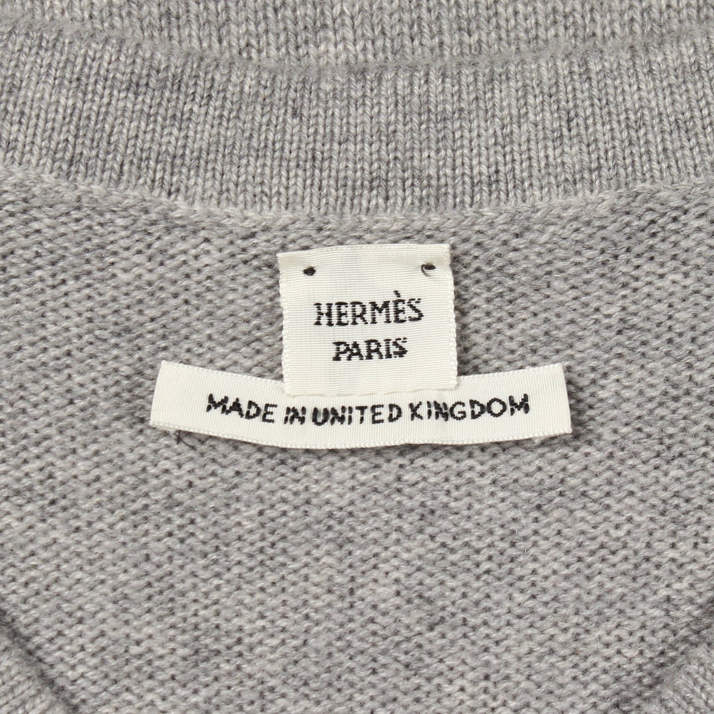 Vネック ニットワンピース カシミヤ グレー エルメス ワンピース HERMES