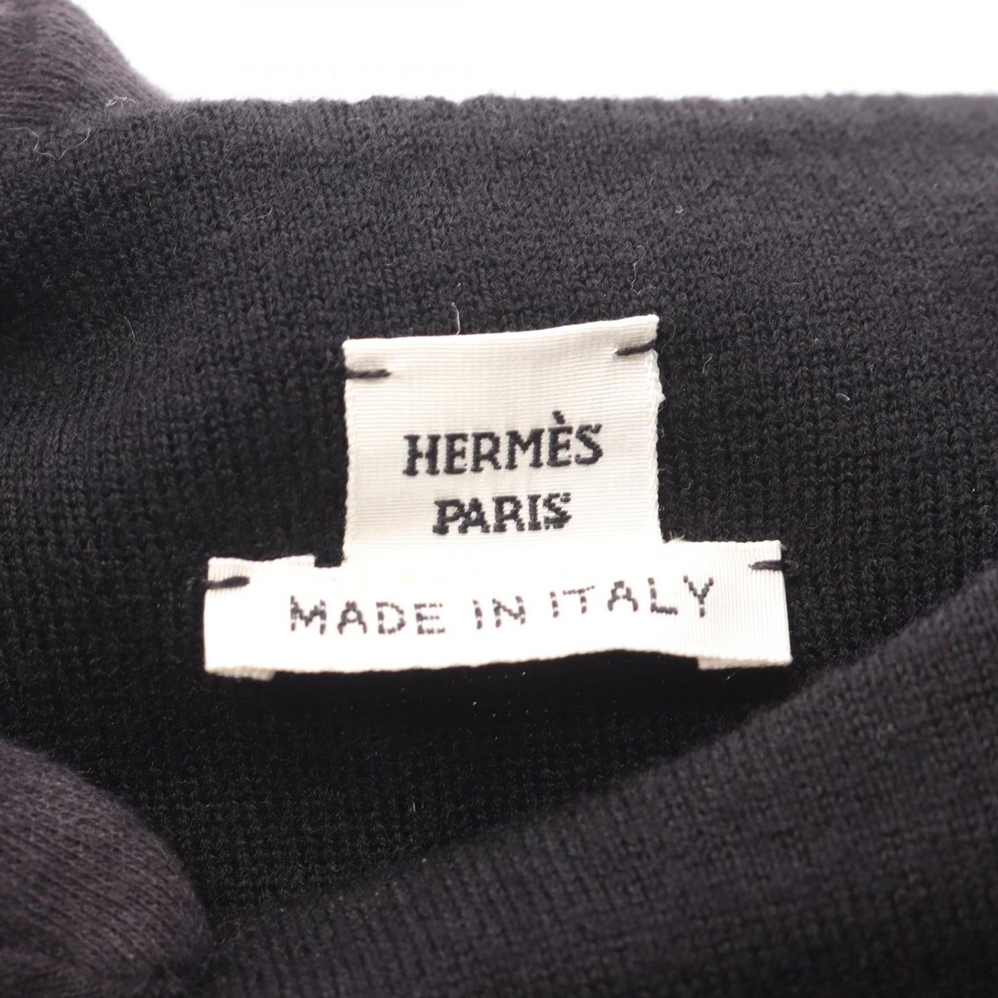 セリエボタン 半袖 ニットワンピース ウール ブラック エルメス ワンピース HERMES