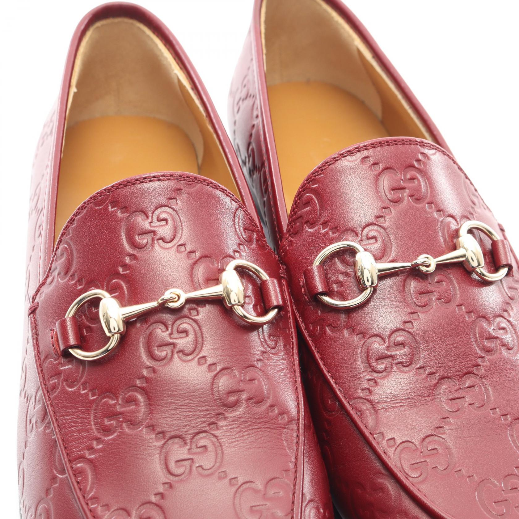 ヨルダーン グッチシマ ホースビット ローファー レザー ボルドー グッチ シューズ GUCCI