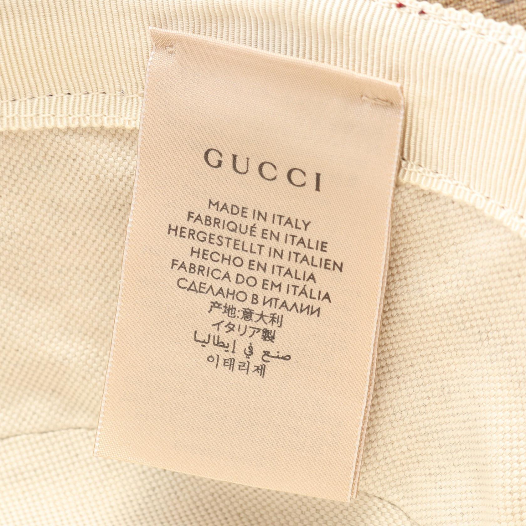 GUCCI × ドラえもん ハット PVC レザー ブラウン レッド マルチカラー