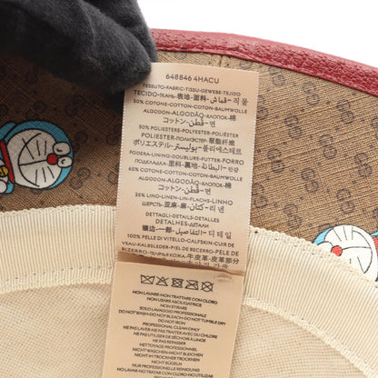 GUCCI × ドラえもん ハット PVC レザー ブラウン レッド マルチカラー グッチ 財布・小物 GUCCI