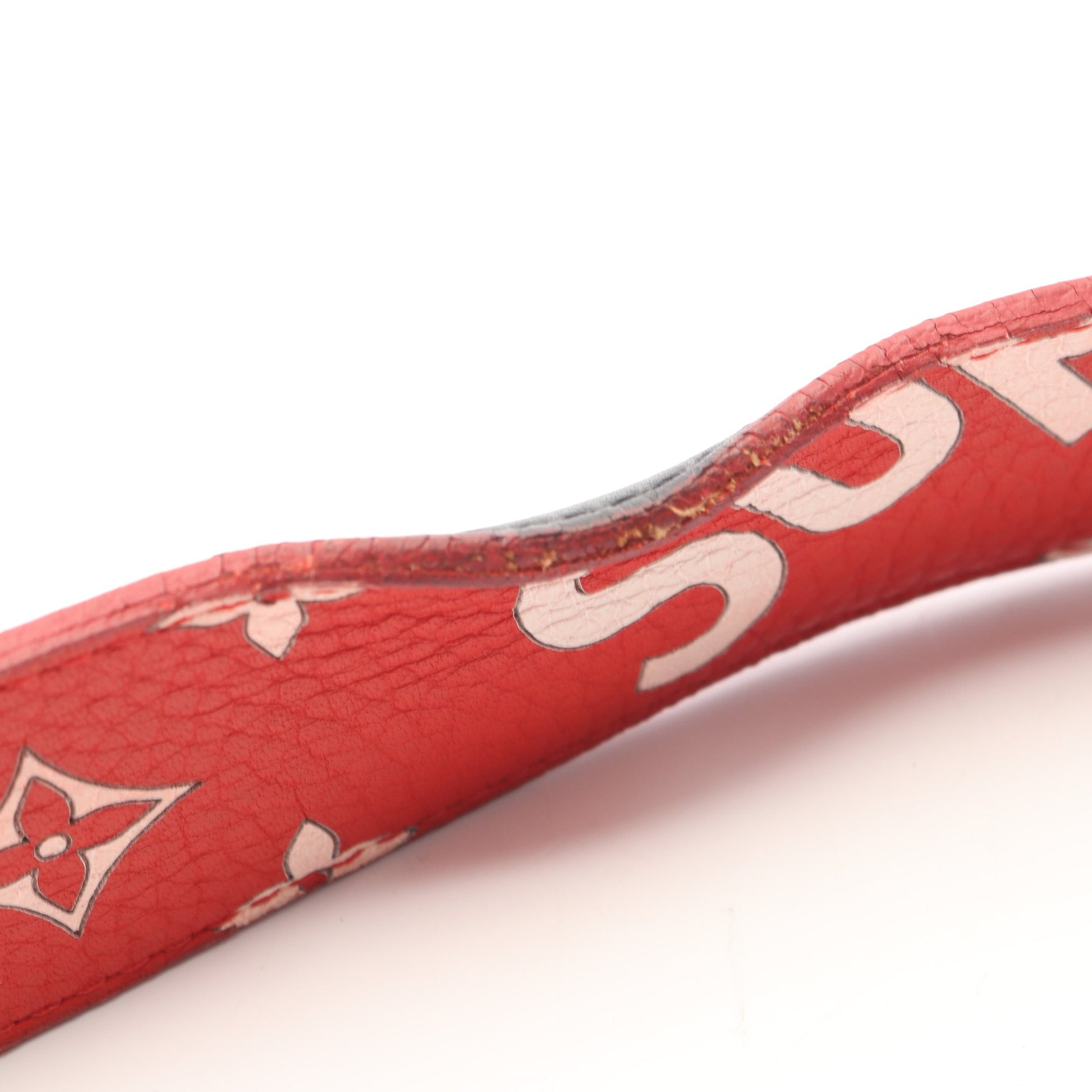 LOUIS VUITTON × Supreme モノグラムサンチュール LVイニシャル ベルト レザー レッド ホワイト ルイヴィトン 財布・小物 LOUIS VUITTON