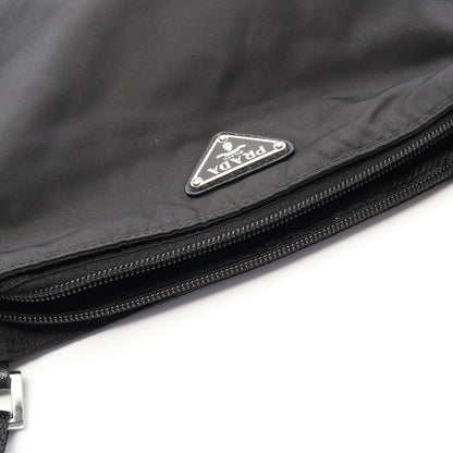 VIAGGIO ショルダーバッグ ナイロン サフィアーノレザー ブラック プラダ バッグ PRADA
