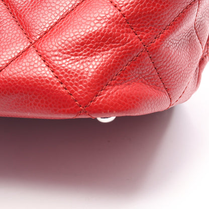 マトラッセ チェーンショルダーバッグ キャビアスキン レッド シルバー金具 シャネル バッグ CHANEL