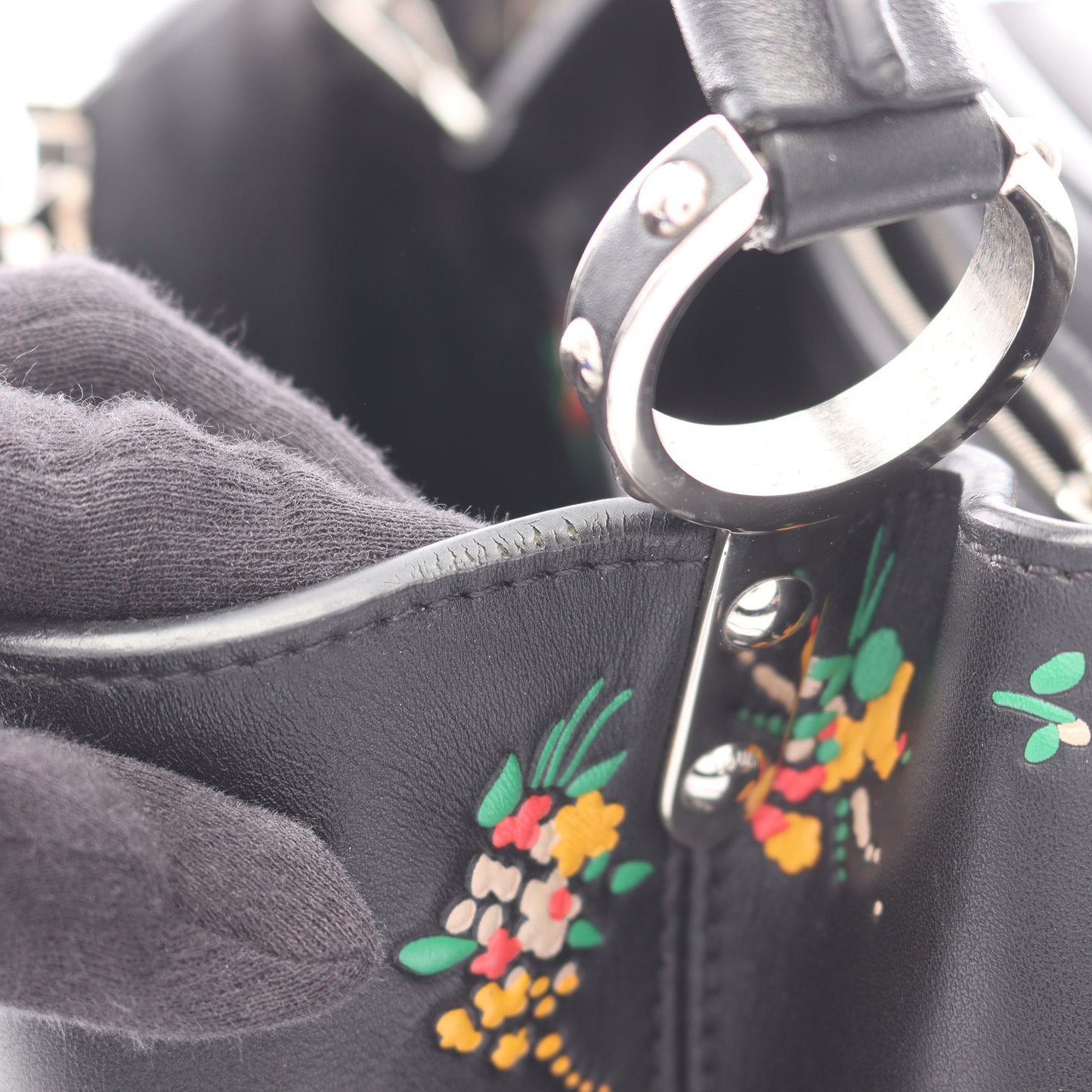 カプシーヌPM Blossom 2WAY ハンドバッグ レザー ブラック マルチカラー ルイヴィトン バッグ LOUIS VUITTON