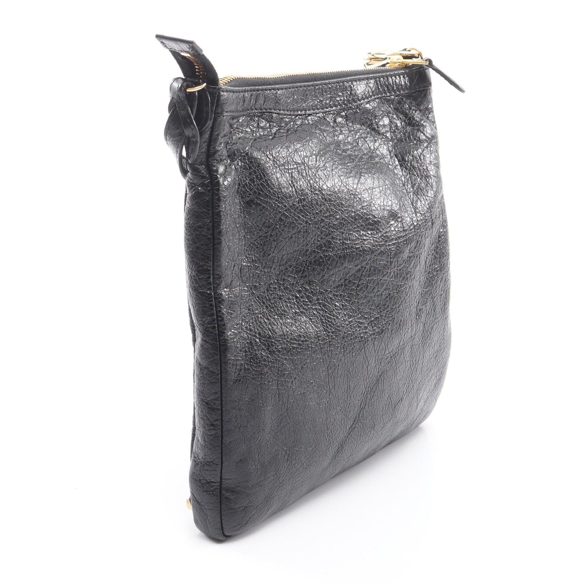 クラシック フラット ショルダーバッグ レザー ブラック バレンシアガ バッグ BALENCIAGA