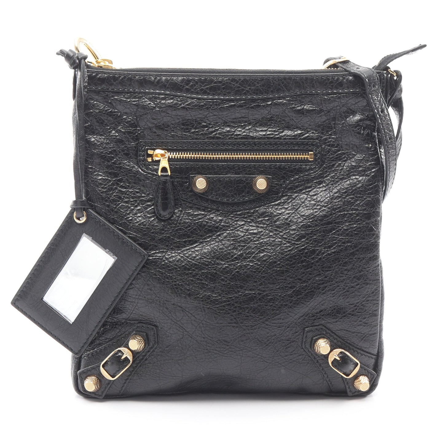 クラシック フラット ショルダーバッグ レザー ブラック バレンシアガ バッグ BALENCIAGA