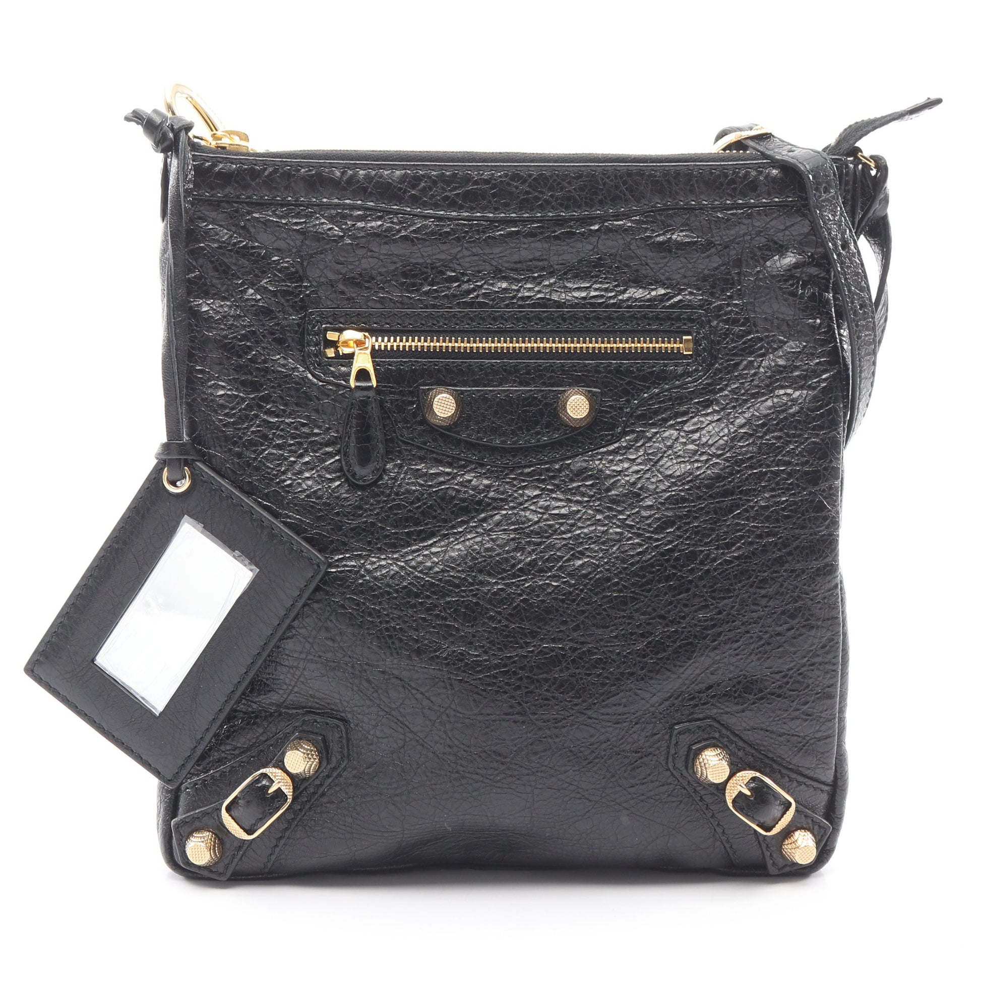 クラシック フラット ショルダーバッグ レザー ブラック バレンシアガ バッグ BALENCIAGA