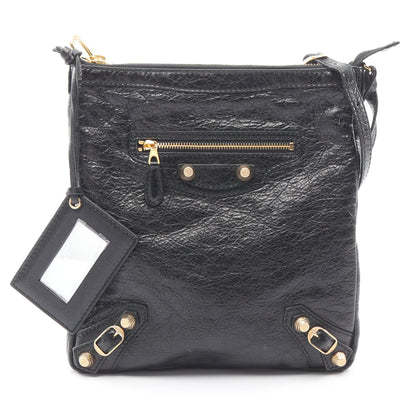 クラシック フラット ショルダーバッグ レザー ブラック バレンシアガ バッグ BALENCIAGA