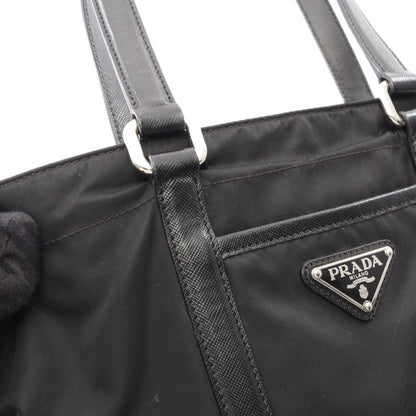 ハンドバッグ トートバッグ ナイロン サフィアーノレザー ブラック プラダ バッグ PRADA