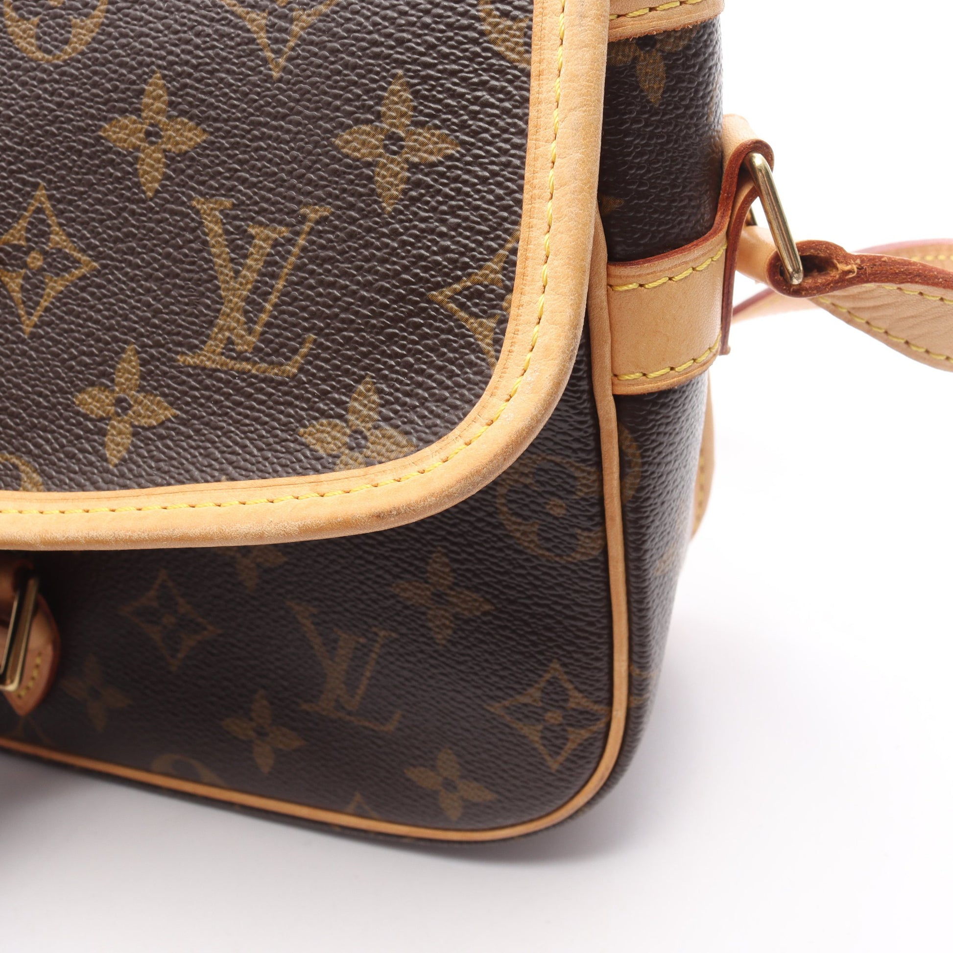 ソローニュ モノグラム ショルダーバッグ PVC レザー ブラウン ルイヴィトン バッグ LOUIS VUITTON