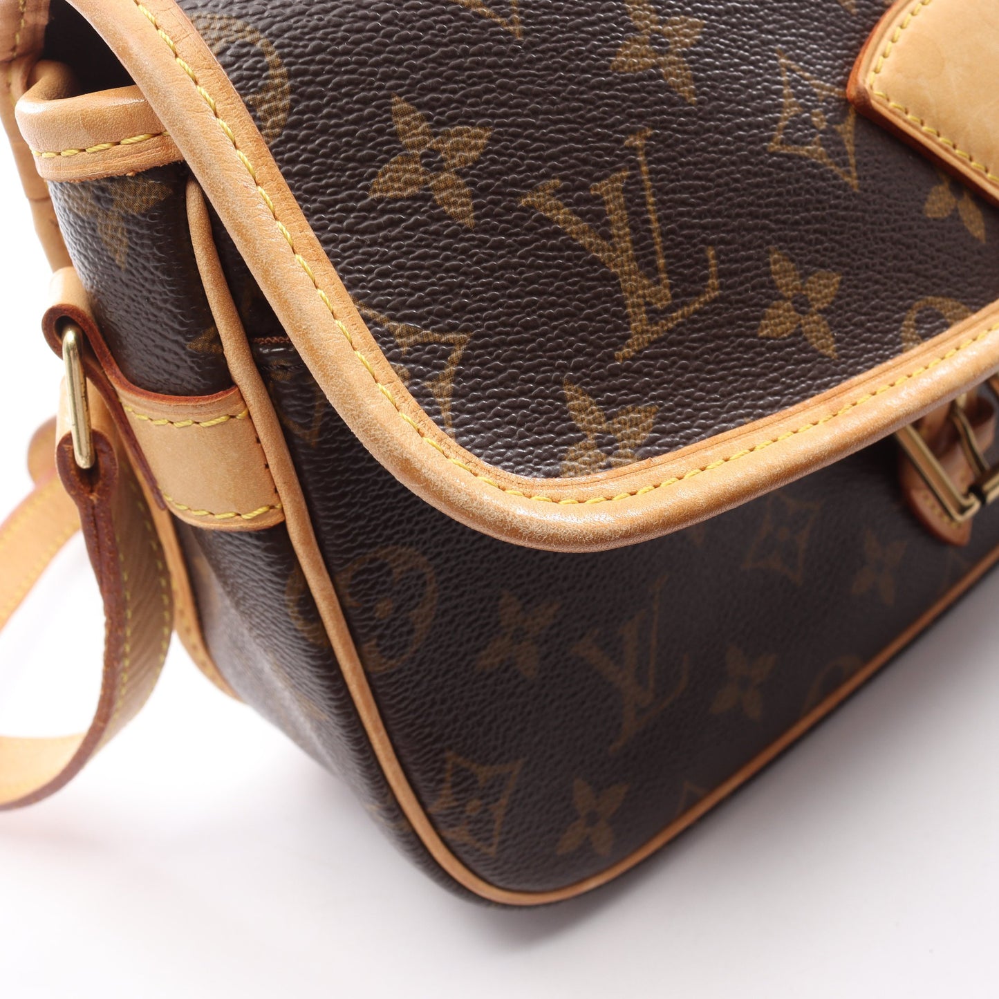 ソローニュ モノグラム ショルダーバッグ PVC レザー ブラウン ルイヴィトン バッグ LOUIS VUITTON