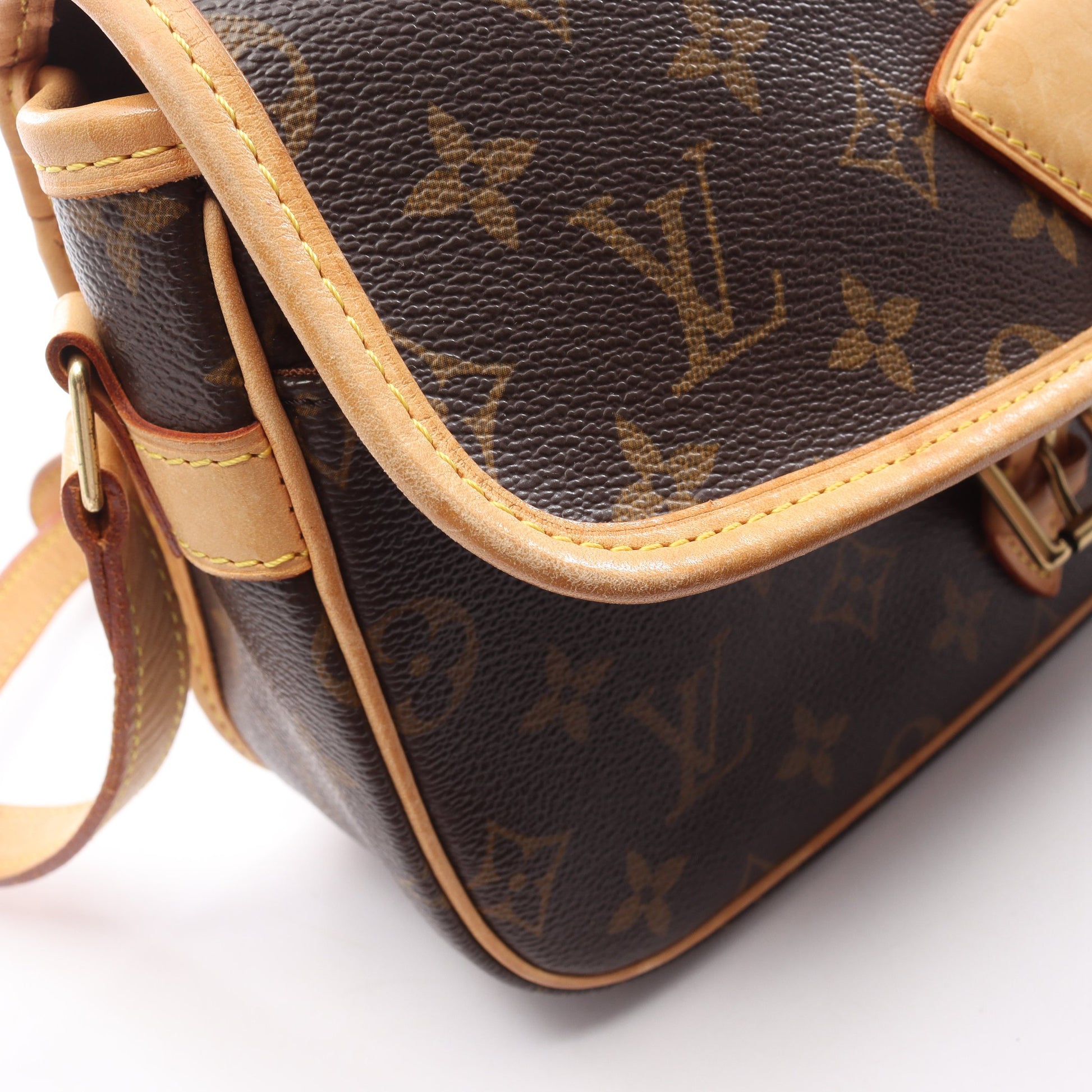 ソローニュ モノグラム ショルダーバッグ PVC レザー ブラウン ルイヴィトン バッグ LOUIS VUITTON