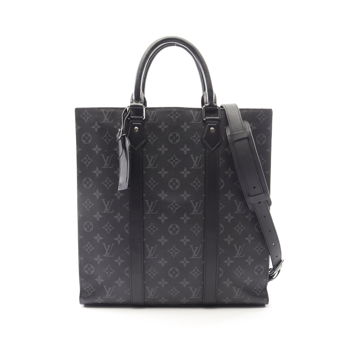 サックプラ モノグラムエクリプス 2WAY ハンドバッグ トートバッグ PVC レザー ブラック ルイヴィトン バッグ LOUIS VUITTON
