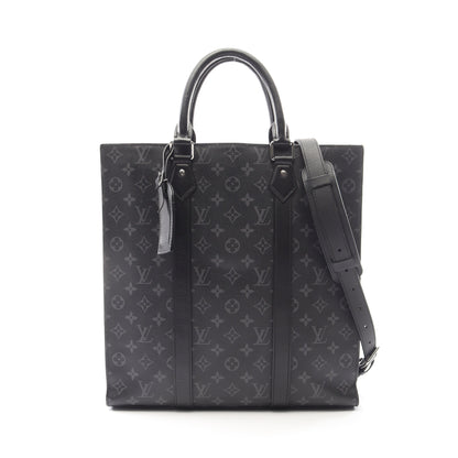 サックプラ モノグラムエクリプス 2WAY ハンドバッグ トートバッグ PVC レザー ブラック ルイヴィトン バッグ LOUIS VUITTON