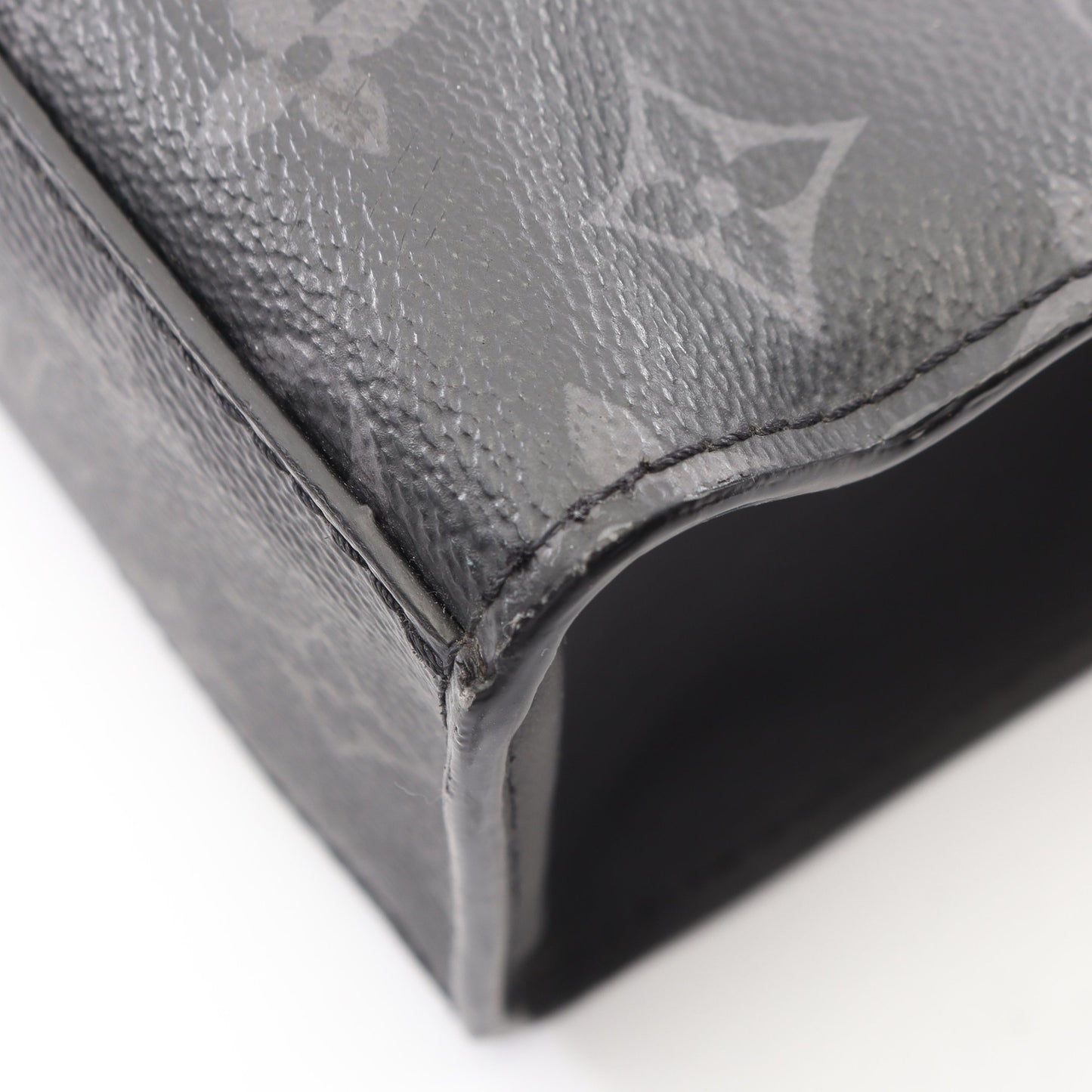 サックプラ モノグラムエクリプス 2WAY ハンドバッグ トートバッグ PVC レザー ブラック ルイヴィトン バッグ LOUIS VUITTON