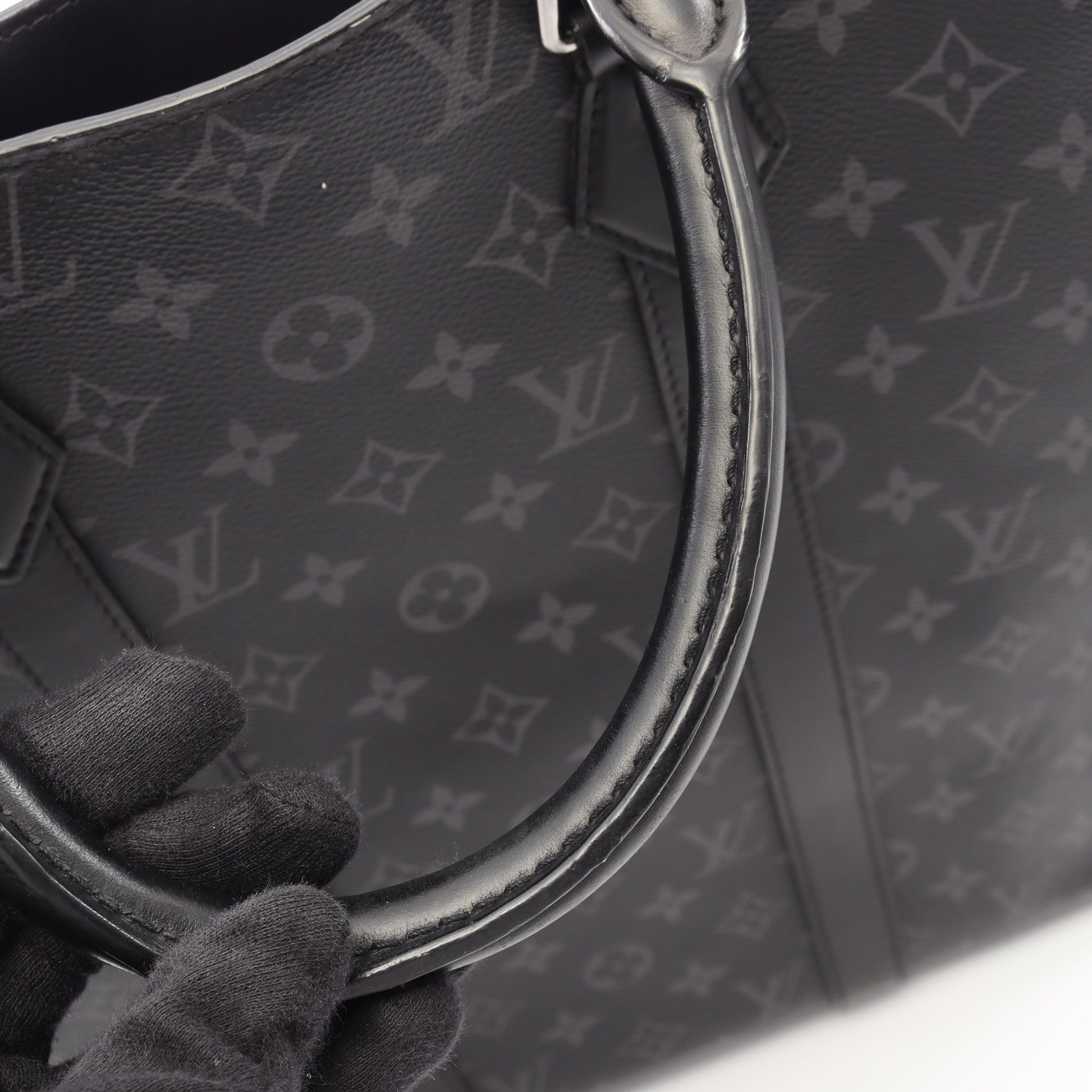 サックプラ モノグラムエクリプス 2WAY ハンドバッグ トートバッグ PVC レザー ブラック ルイヴィトン バッグ LOUIS VUITTON