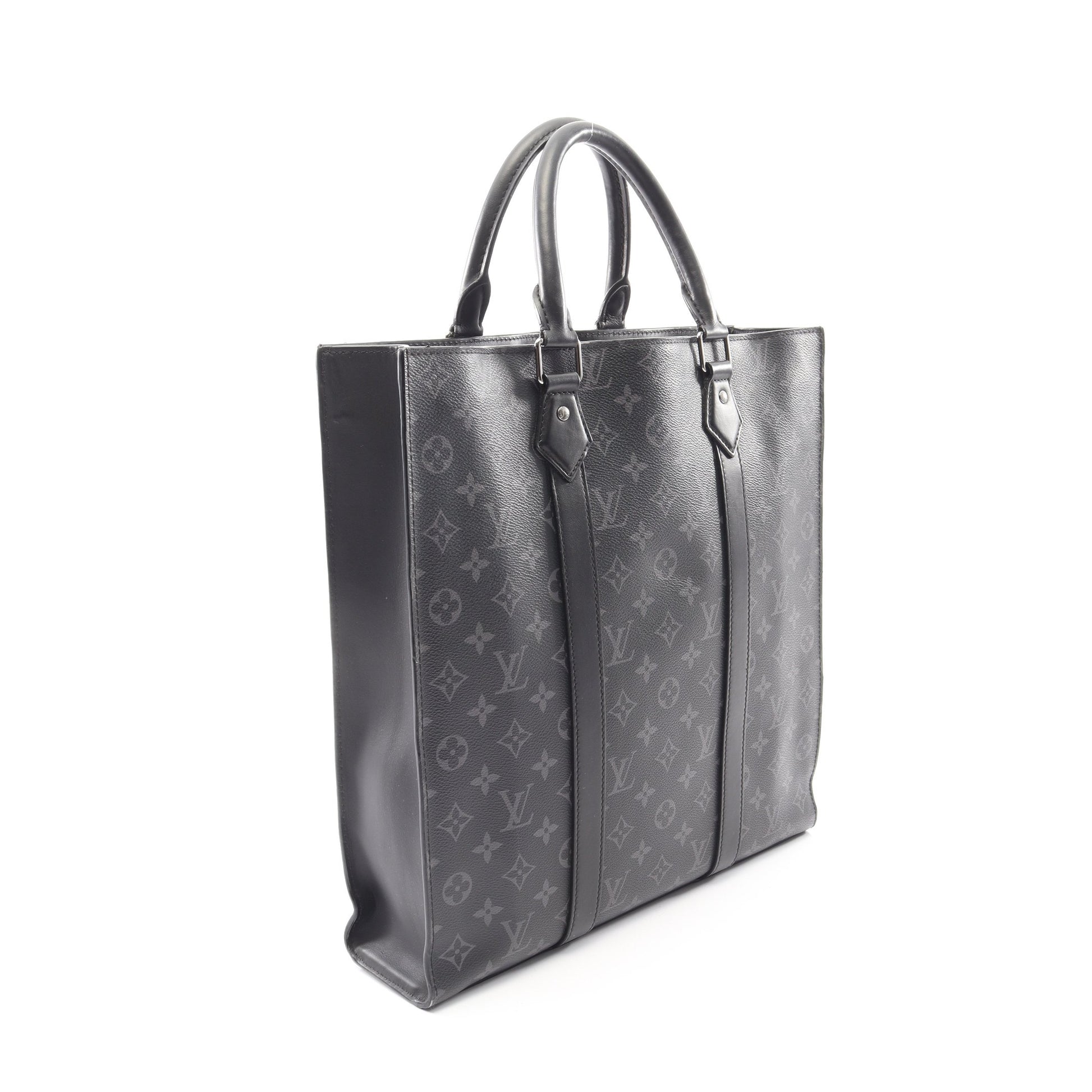 サックプラ モノグラムエクリプス 2WAY ハンドバッグ トートバッグ PVC レザー ブラック ルイヴィトン バッグ LOUIS VUITTON