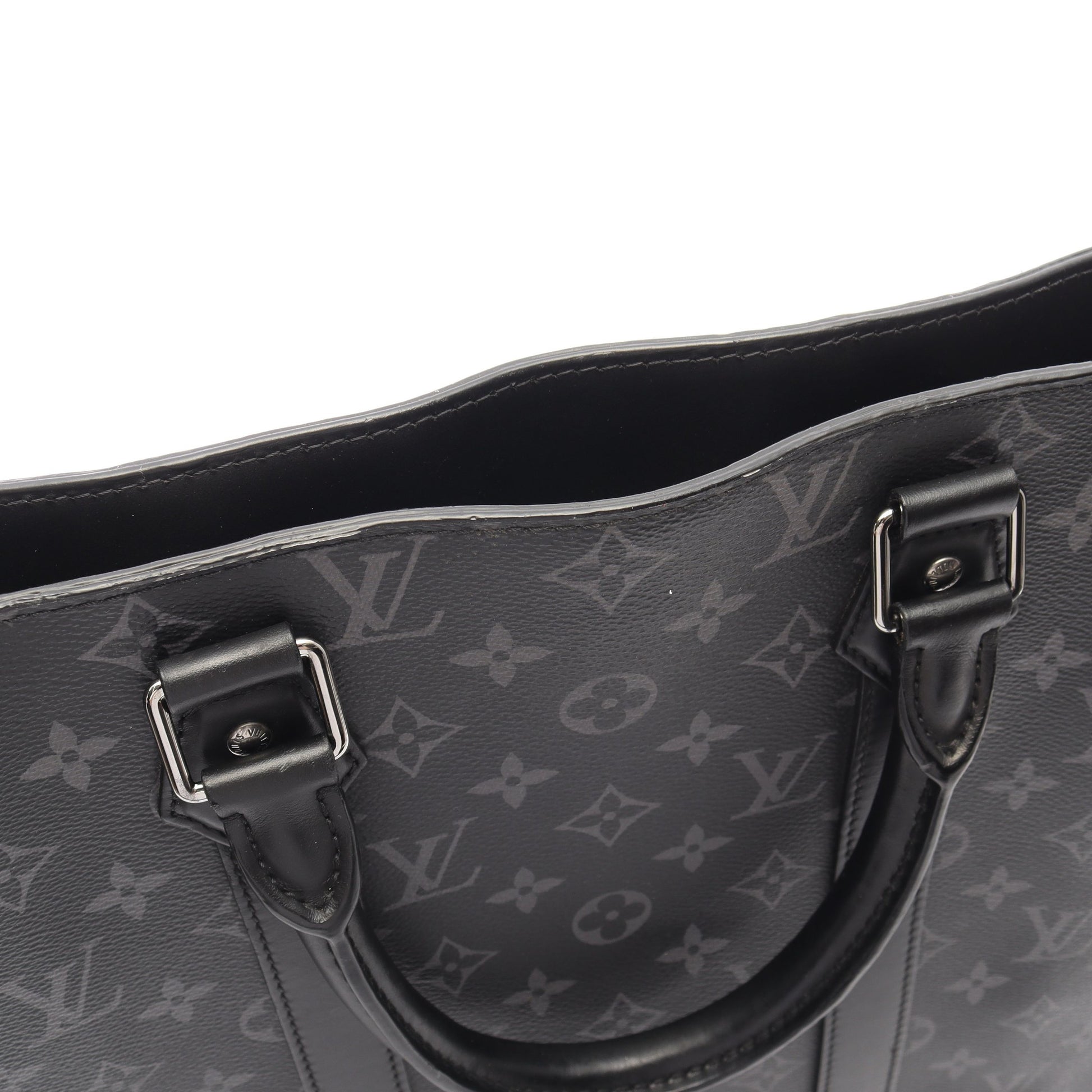 サックプラ モノグラムエクリプス 2WAY ハンドバッグ トートバッグ PVC レザー ブラック ルイヴィトン バッグ LOUIS VUITTON
