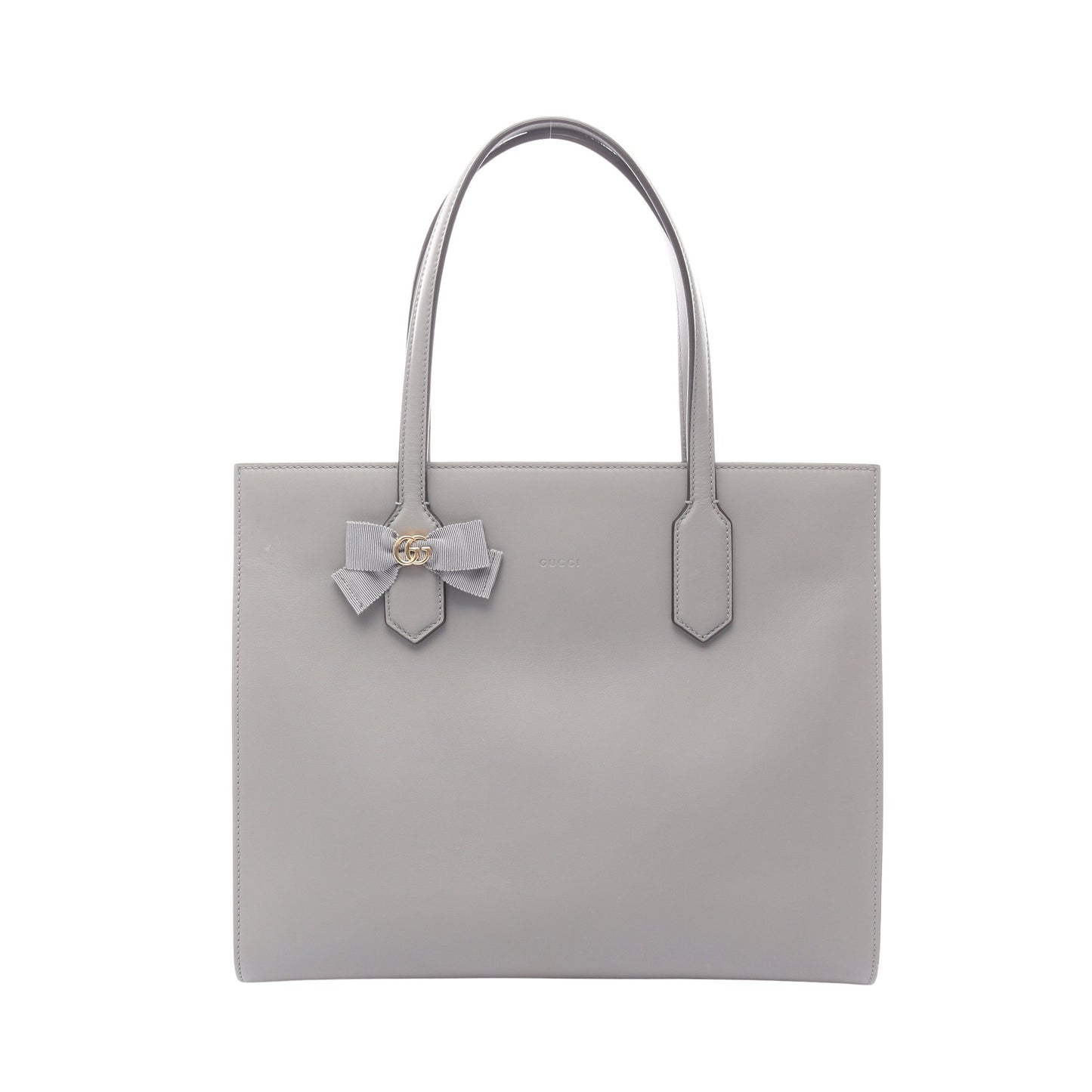 GGリボン ハンドバッグ トートバッグ レザー グレー グッチ バッグ GUCCI