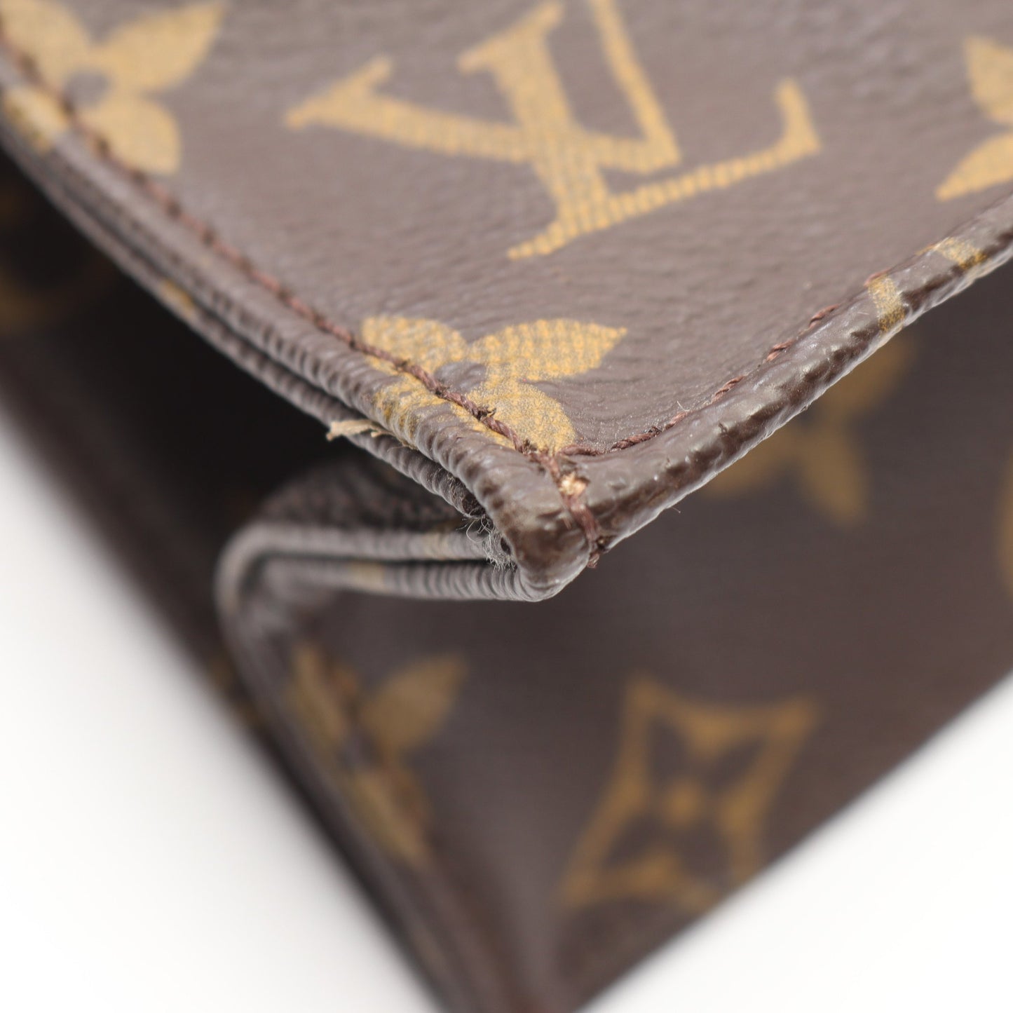 サックプラ モノグラム ハンドバッグ トートバッグ PVC レザー ブラウン ルイヴィトン バッグ LOUIS VUITTON