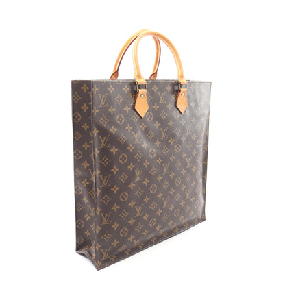 サックプラ モノグラム ハンドバッグ トートバッグ PVC レザー ブラウン ルイヴィトン バッグ LOUIS VUITTON