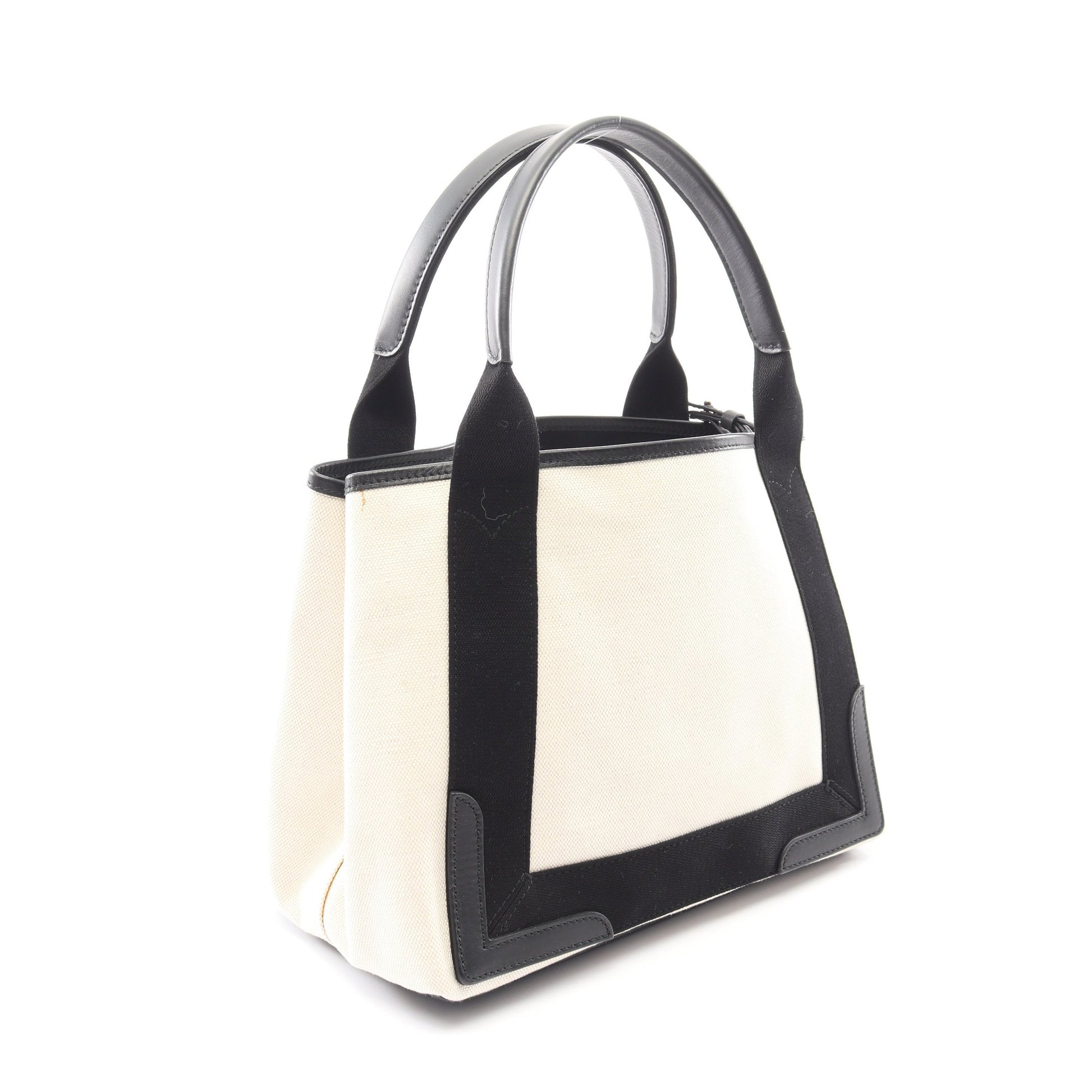 NAVY CABAS S ネイビーカバ ハンドバッグ トートバッグ キャンバス レザー アイボリー ブラック バレンシアガ バッグ BALENCIAGA