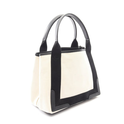 NAVY CABAS S ネイビーカバ ハンドバッグ トートバッグ キャンバス レザー アイボリー ブラック バレンシアガ バッグ BALENCIAGA