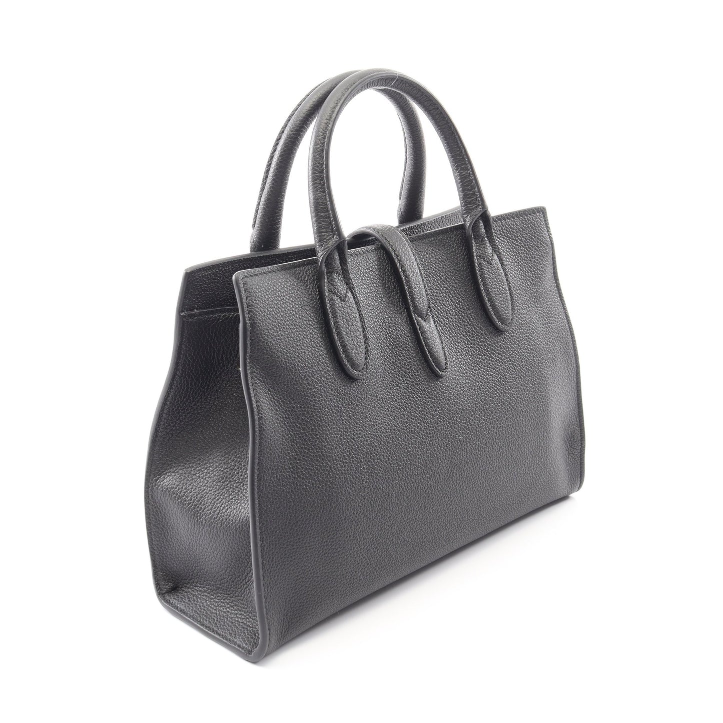 フック クロージャー付き ミディアム 2WAY ハンドバッグ トートバッグ レザー ブラック グッチ バッグ GUCCI