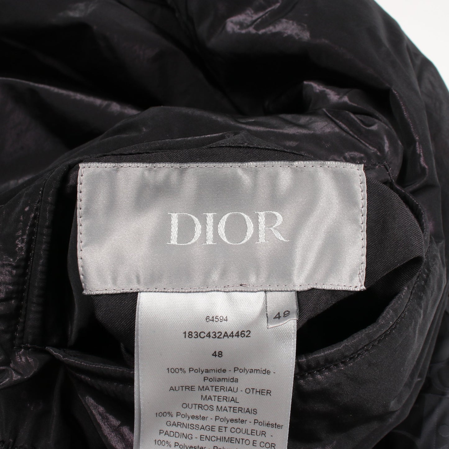 オブリーク リバーシブル 中綿 ボンバージャケット ナイロン ブラック ディオール アウター DIOR