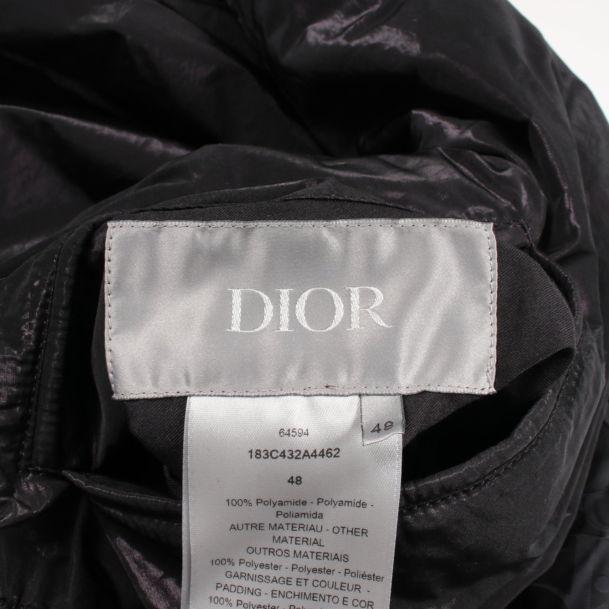 オブリーク リバーシブル 中綿 ボンバージャケット ナイロン ブラック ディオール アウター DIOR