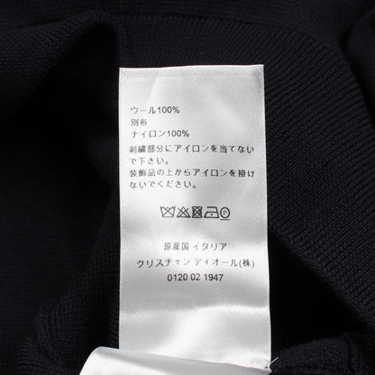 オブリーク ハイネック ニット ウール ダークネイビー クリスチャンディオール トップス Christian Dior