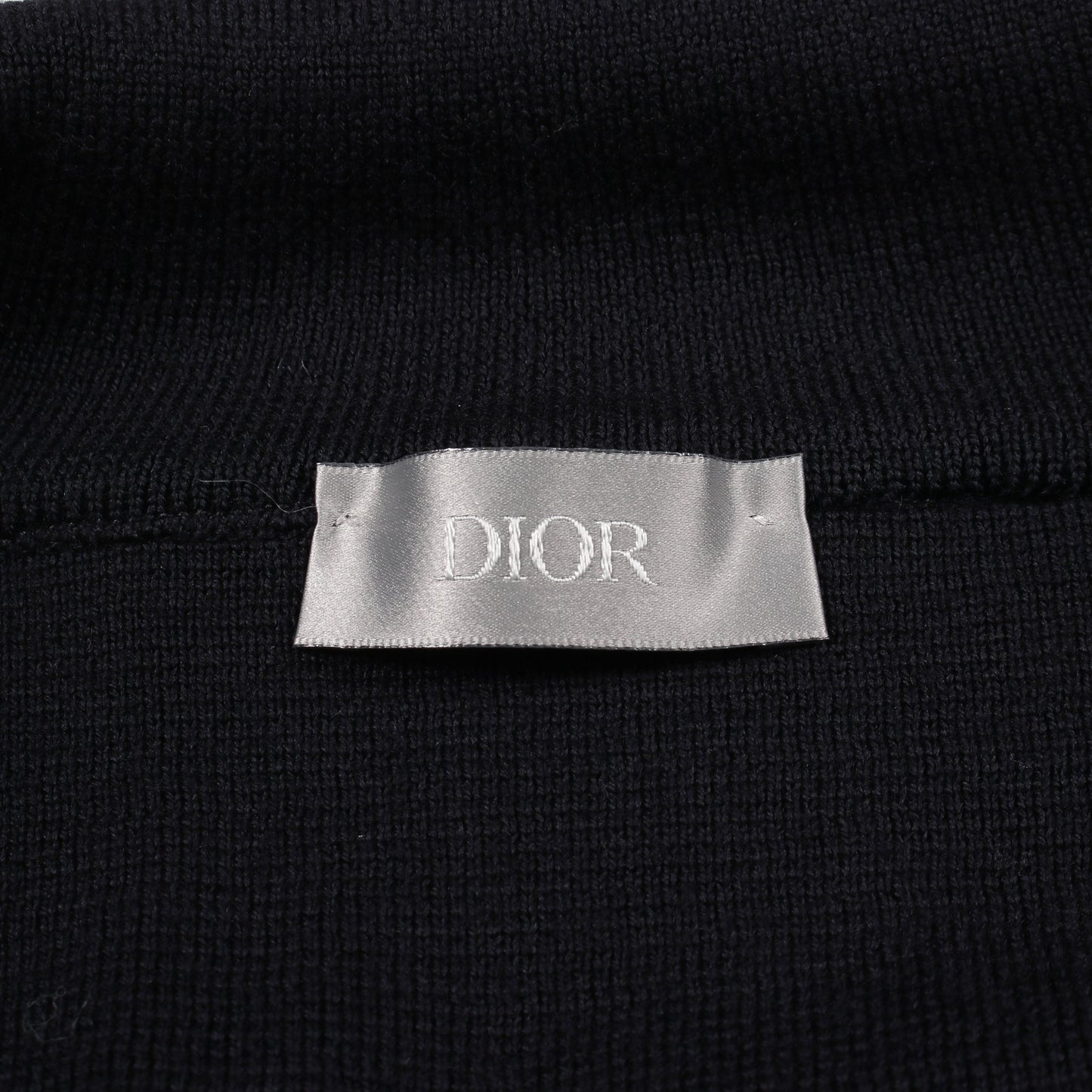 オブリーク ハイネック ニット ウール ダークネイビー クリスチャンディオール トップス Christian Dior