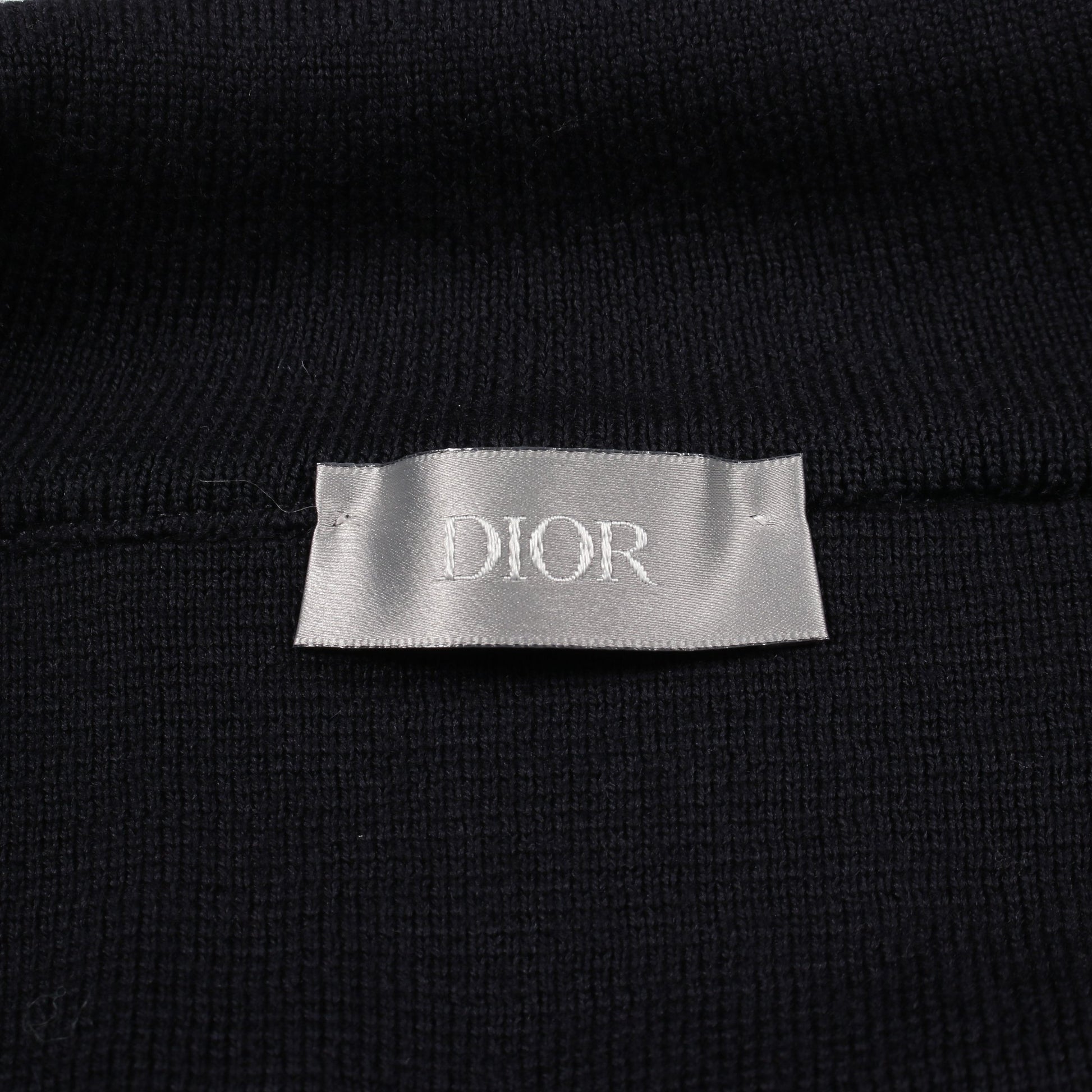 オブリーク ハイネック ニット ウール ダークネイビー クリスチャンディオール トップス Christian Dior