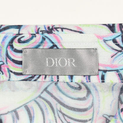DIOR × KENNY SCHARF タイガー 半袖 シャツ コットン ライトブルー マルチカラー ディオール トップス DIOR