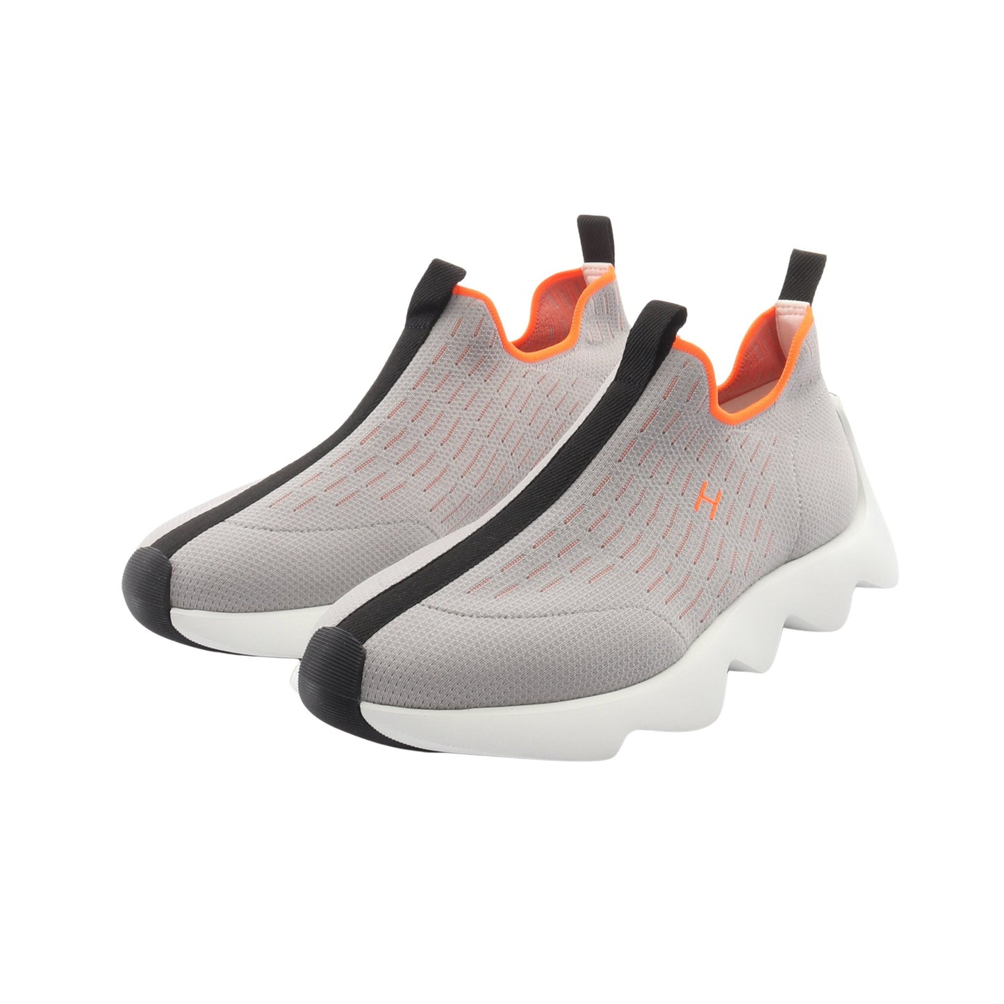 ECLAIR エクレール スリッポン スニーカー ニットファブリック グレー オレンジ エルメス シューズ HERMES