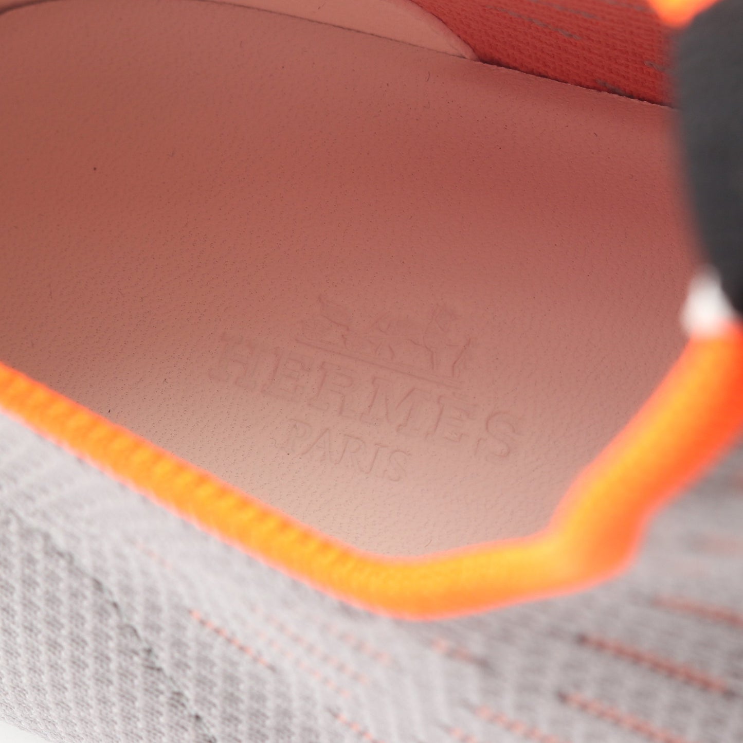 ECLAIR エクレール スリッポン スニーカー ニットファブリック グレー オレンジ エルメス シューズ HERMES